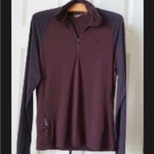 Icebreaker Merino Baselayer 1/4 Zip Shirt Burgundy